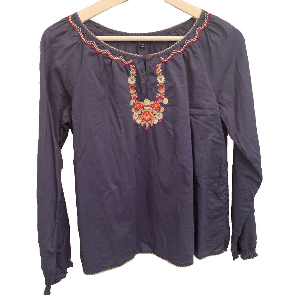 Gap Girls Peasant Blouse Embroidered